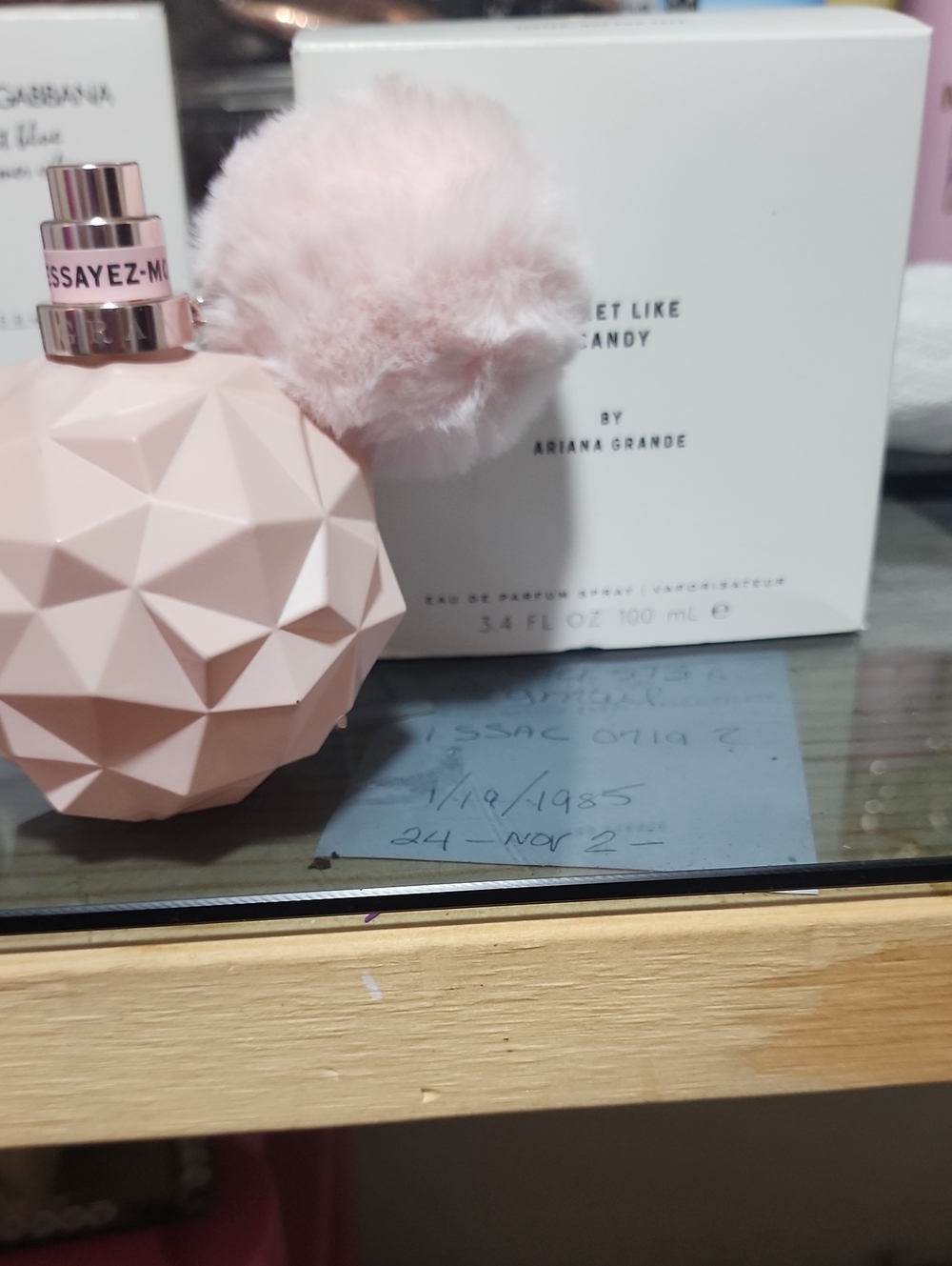 Ariana Grande Pink Faceted Perfume Sweet Like Candy Plush Pom